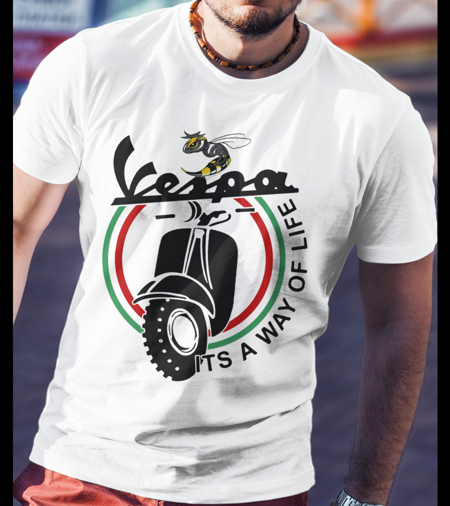 Vespa It's A Way Of Life With Bee And Scooter T-Shirt