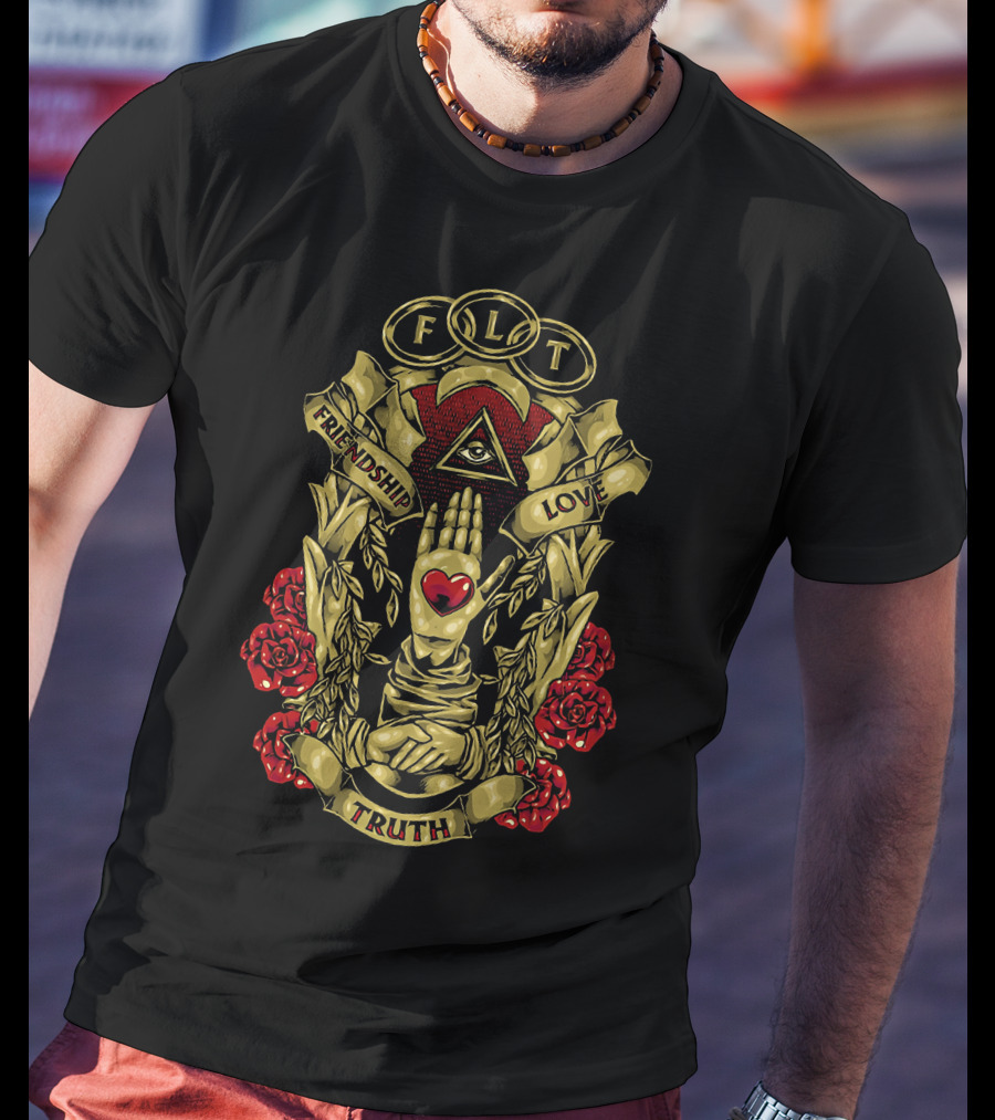 FLT Friendship Love Truth Eye Heart Hand Roses T-Shirt