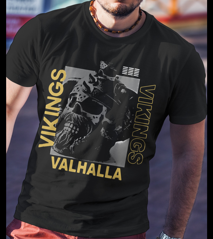 Vikings Skull Valhalla T-Shirt