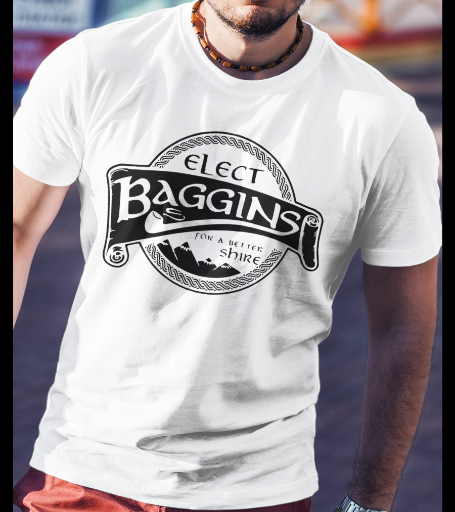 Elect Baggins For A Better Shire Middle Earth Hobbit Campaign T-Shirt