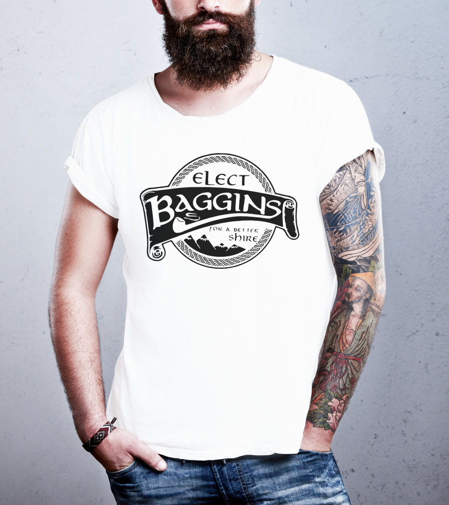 Elect Baggins For A Better Shire Middle Earth Hobbit Campaign T-Shirt
