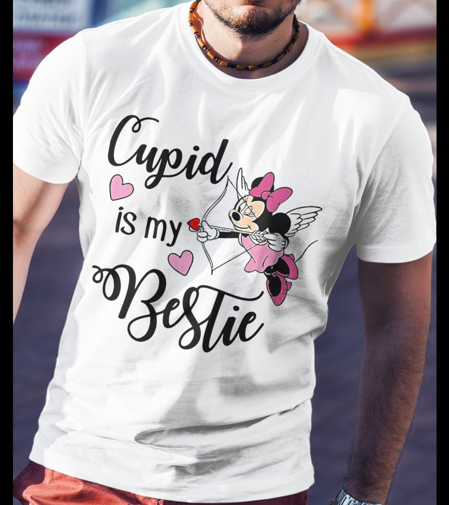 Cupid Is My Bestie Minnie Mouse Hearts T-Shirt