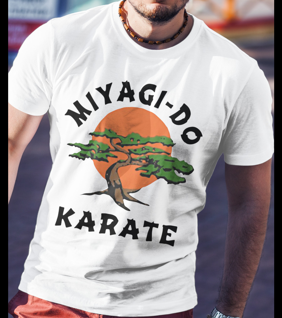 Miyagi-Do Karate Bonsai Tree With Sun Background T-Shirt