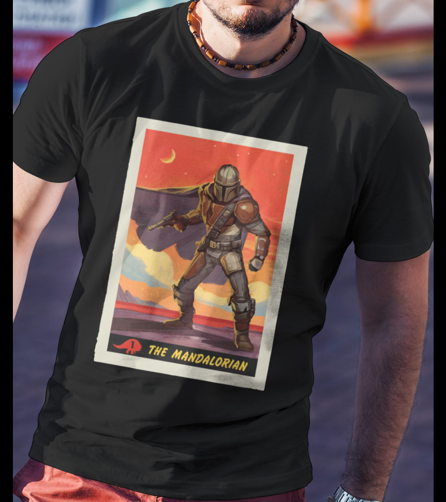 The Mandalorian Vintage Sunset Adventure Scene T-Shirt