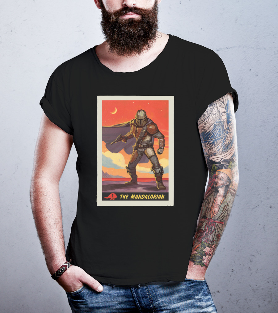 The Mandalorian Vintage Sunset Adventure Scene T-Shirt