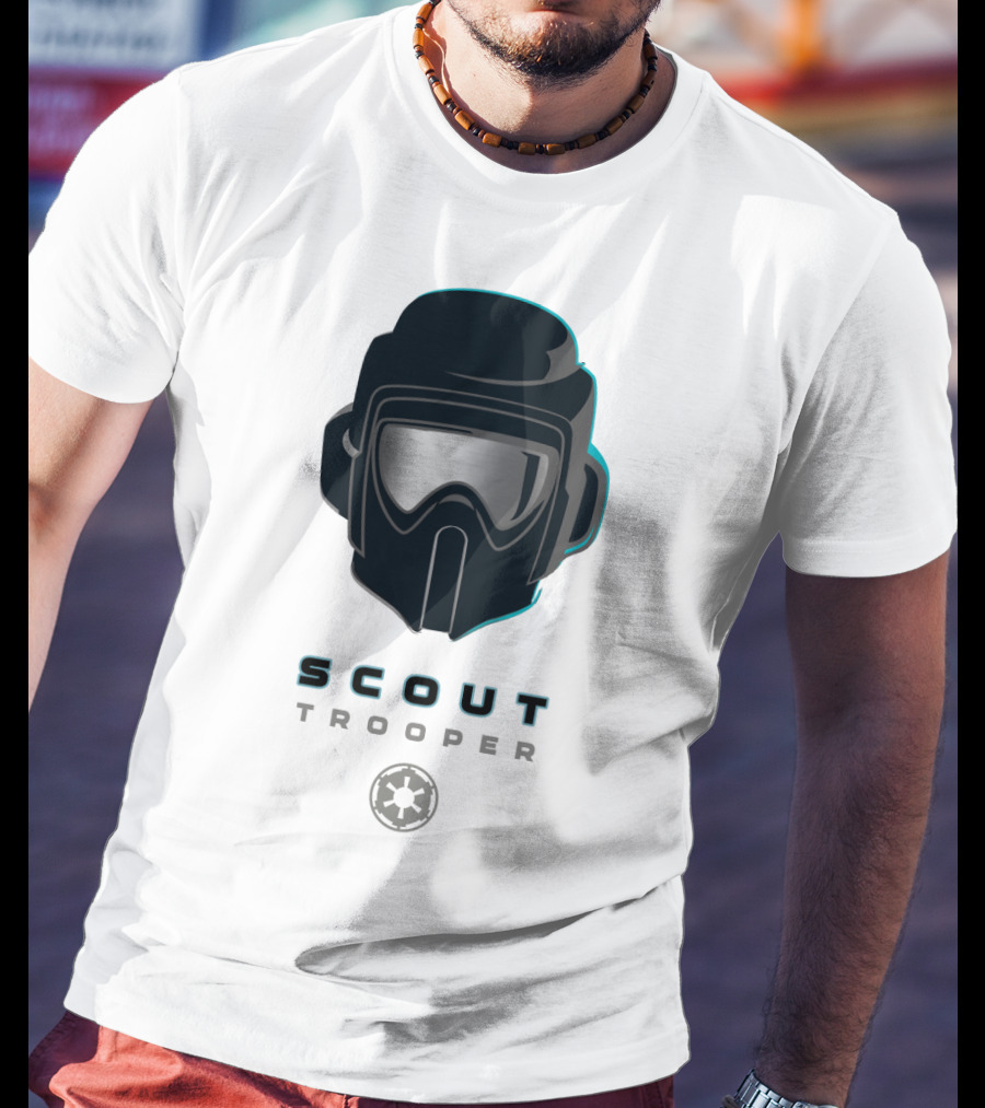 Scout Trooper Helmet With Galactic Empire Emblem T-Shirt