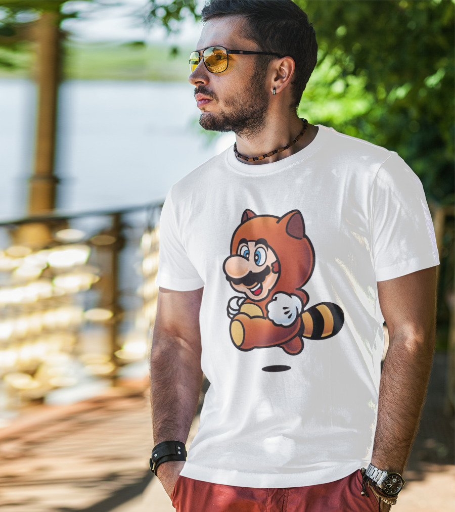 Tanooki Mario Super Leaf Power-Up Classic Look T-Shirt