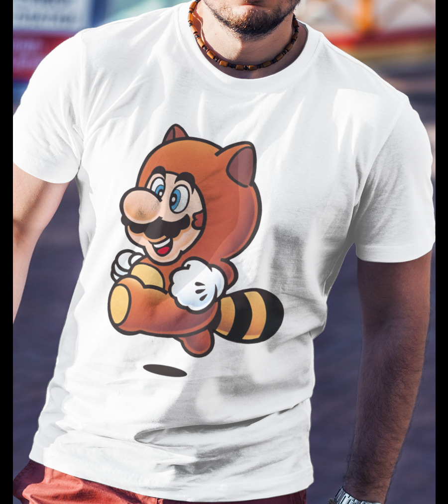 Tanooki Mario Super Leaf Power-Up Classic Look T-Shirt