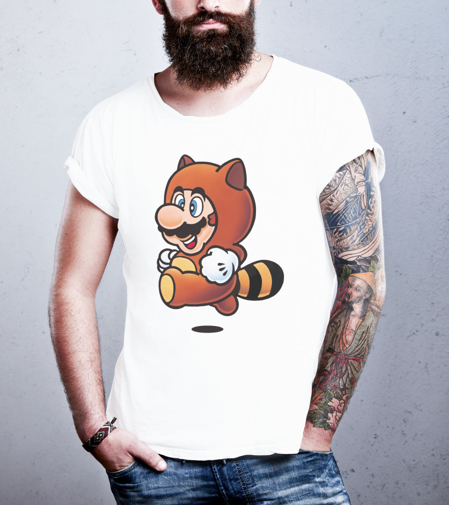 Tanooki Mario Super Leaf Power-Up Classic Look T-Shirt