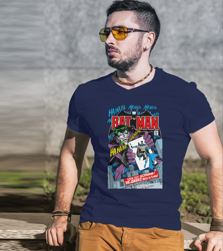 BATMAN Look Out Gotham The Joker's Back In Town HA HA HA T-Shirt