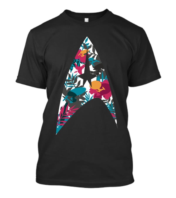 Tropical Starfleet Star Trek Floral Badge T-Shirt