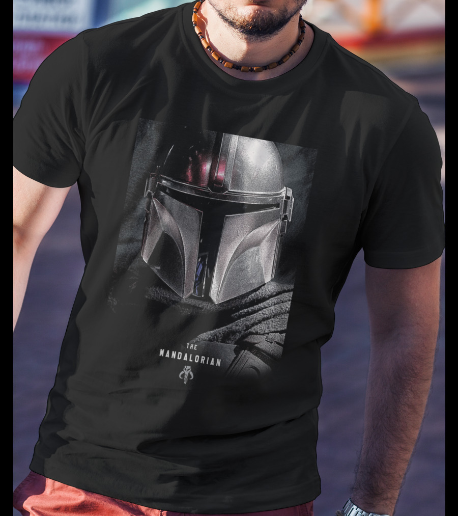 The Mandalorian Shiny Mysterious Star Wars Helmet T-Shirt