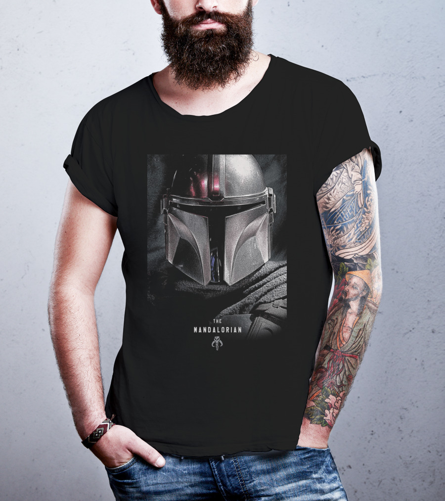 The Mandalorian Shiny Mysterious Star Wars Helmet T-Shirt