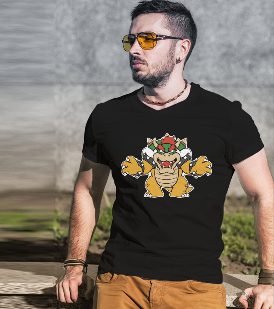 Here's Bowser Mario Villain Roaring Stance T-Shirt