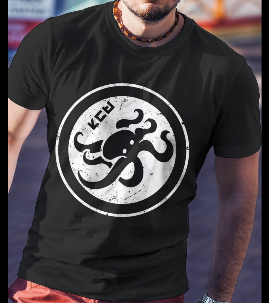 Splatoon-Inspired Octopus Emblem With Inkling Script Circle T-Shirt