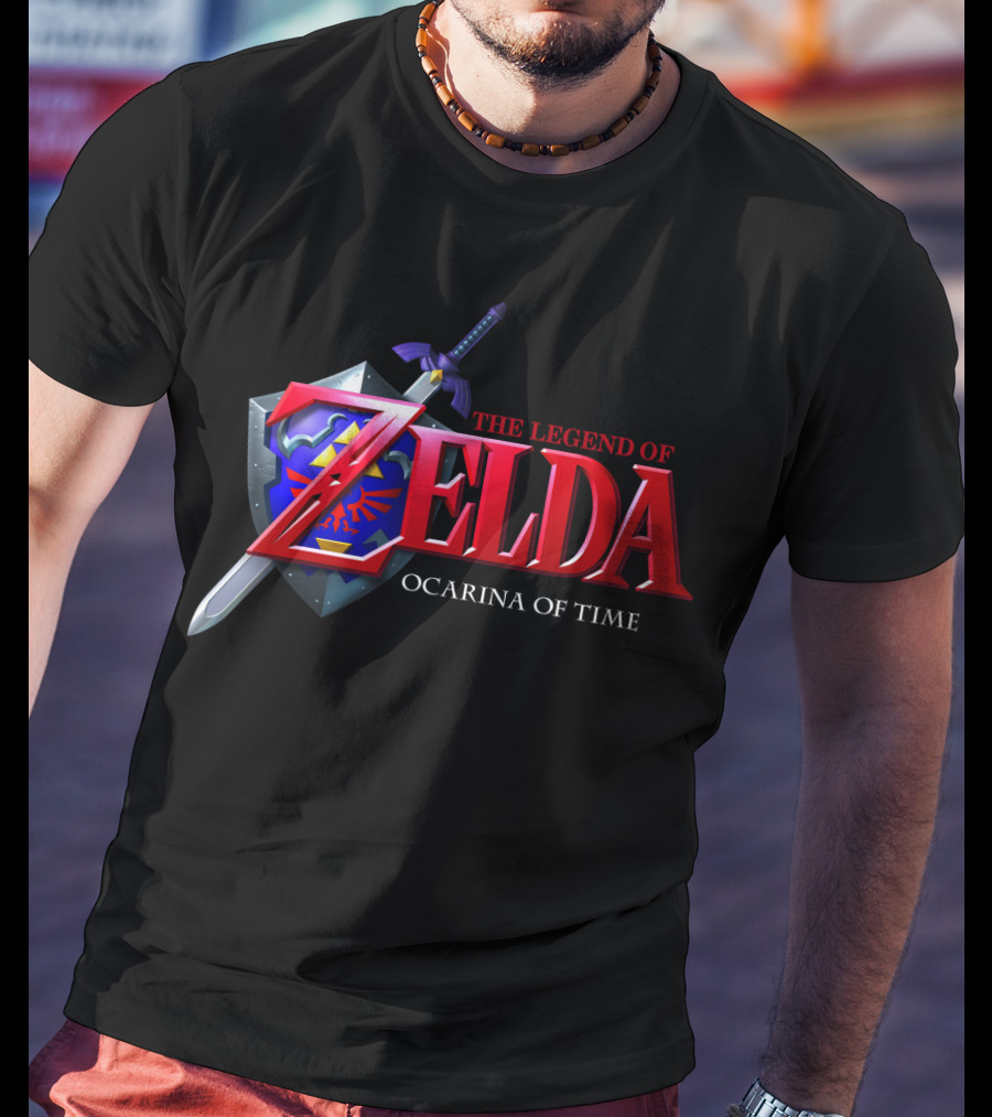 The Legend Of Zelda Ocarina Of Time Master Sword Hylian Shield Emblem T-Shirt
