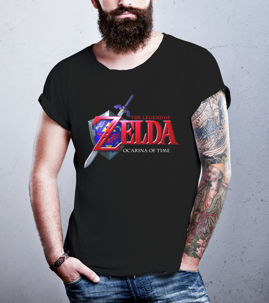 The Legend Of Zelda Ocarina Of Time Master Sword Hylian Shield Emblem T-Shirt