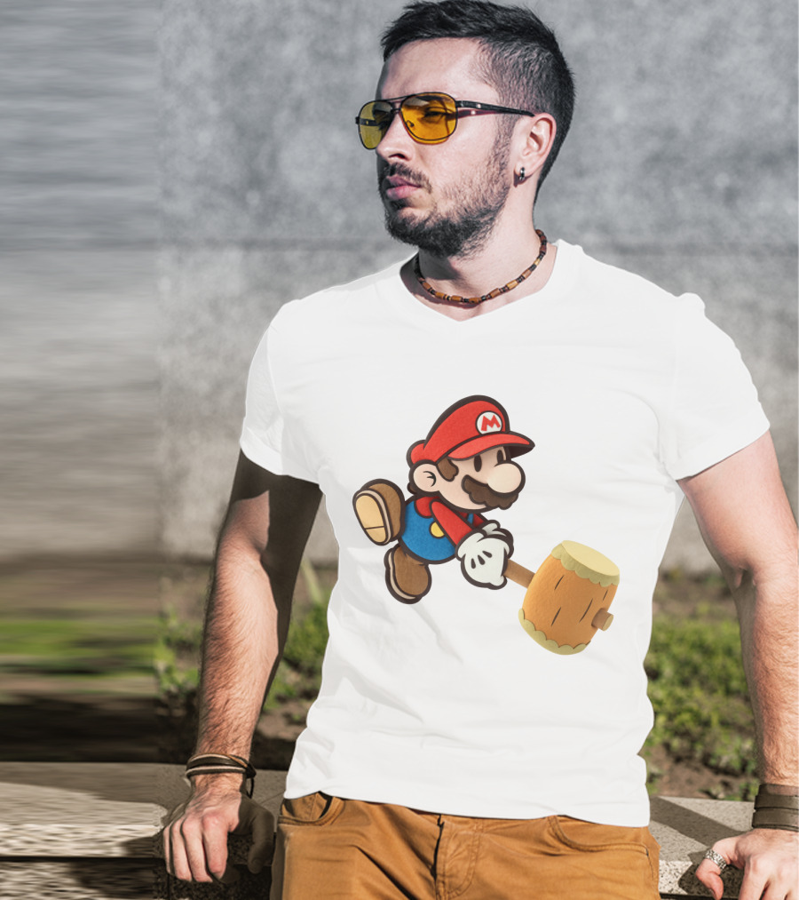 Super Mario Paper Hammer Mario T-Shirt
