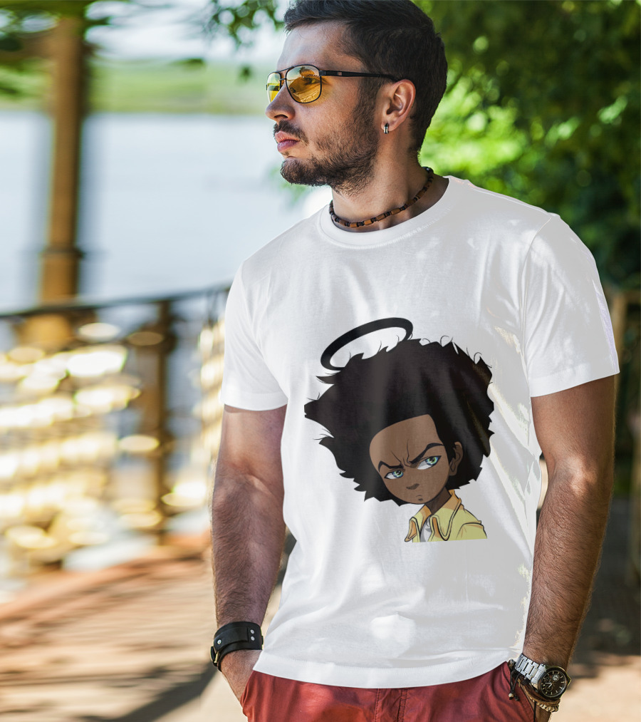 TBD7 Boondocks Huey Freeman Anime Halo T-Shirt
