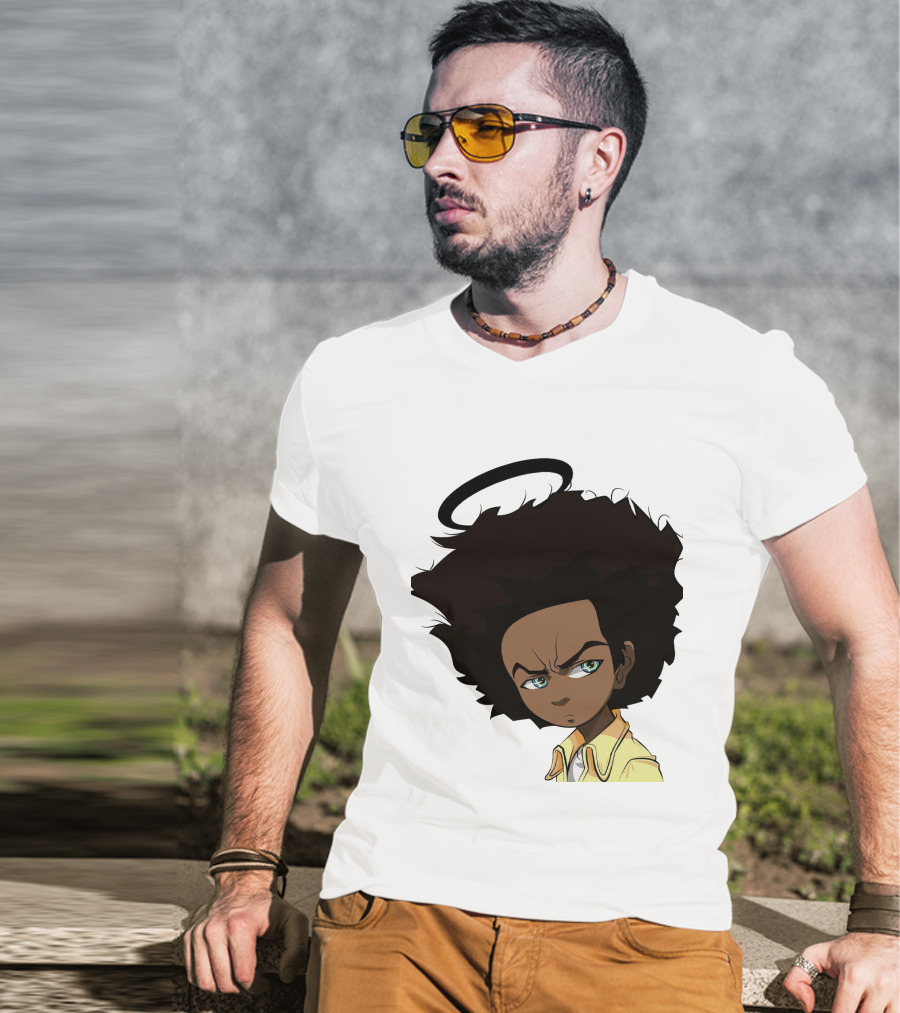 TBD7 Boondocks Huey Freeman Anime Halo T-Shirt