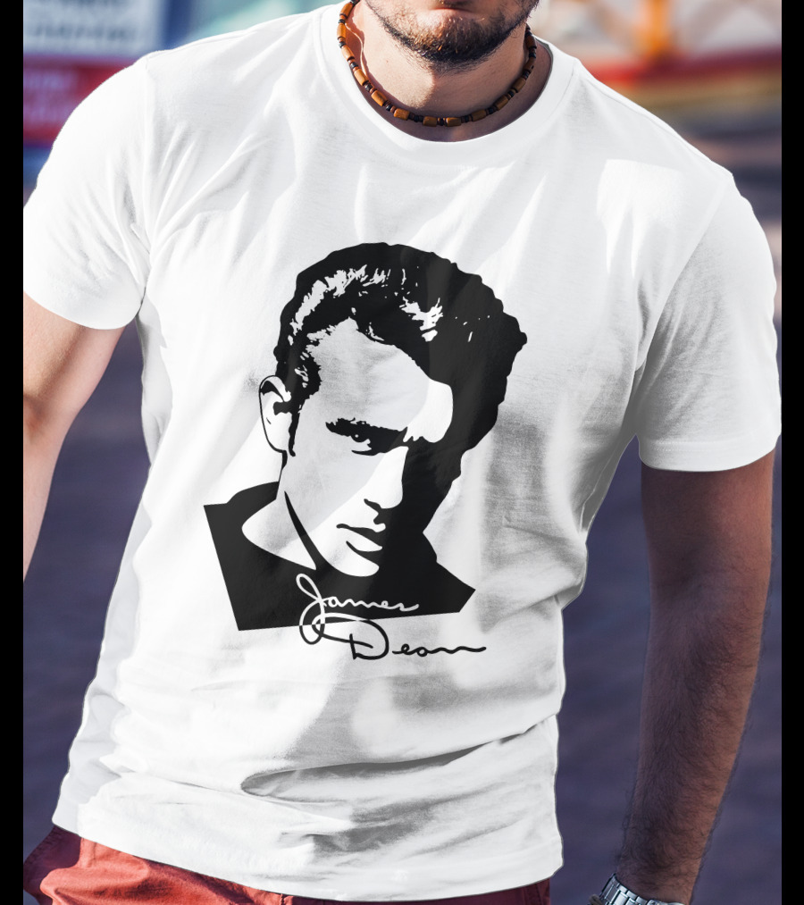 James Dean Portrait With Signature T-Shirt