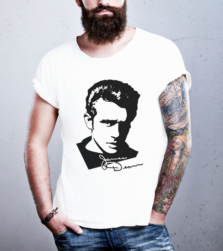 James Dean Portrait With Signature T-Shirt