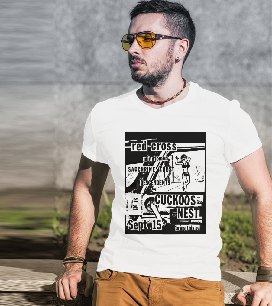 Red Cross Minutemen Sacchrine Trust Descendents Cuckoos Nest Sept 15 T-Shirt