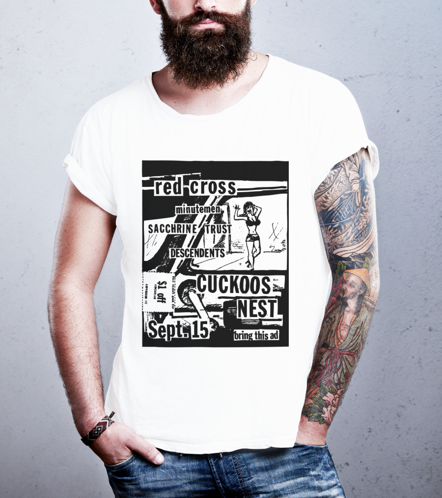 Red Cross Minutemen Sacchrine Trust Descendents Cuckoos Nest Sept 15 T-Shirt