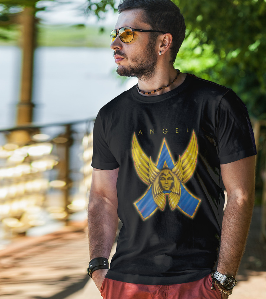 ANGEL Band Logo Winged Face Emblem T-Shirt