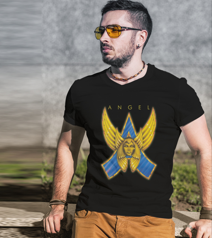 ANGEL Band Logo Winged Face Emblem T-Shirt