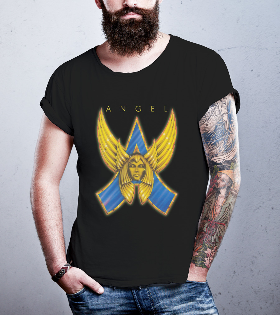 ANGEL Band Logo Winged Face Emblem T-Shirt