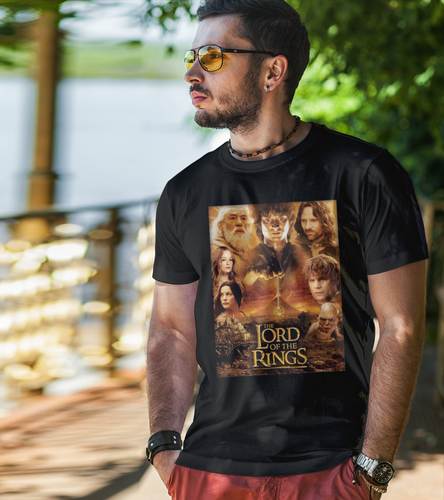 The Lord Of The Rings Gandalf Frodo Aragorn Sam Gollum Movie T-Shirt