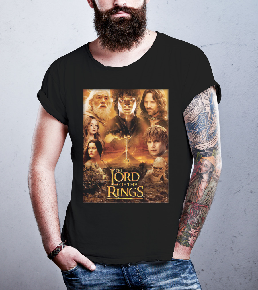 The Lord Of The Rings Gandalf Frodo Aragorn Sam Gollum Movie T-Shirt