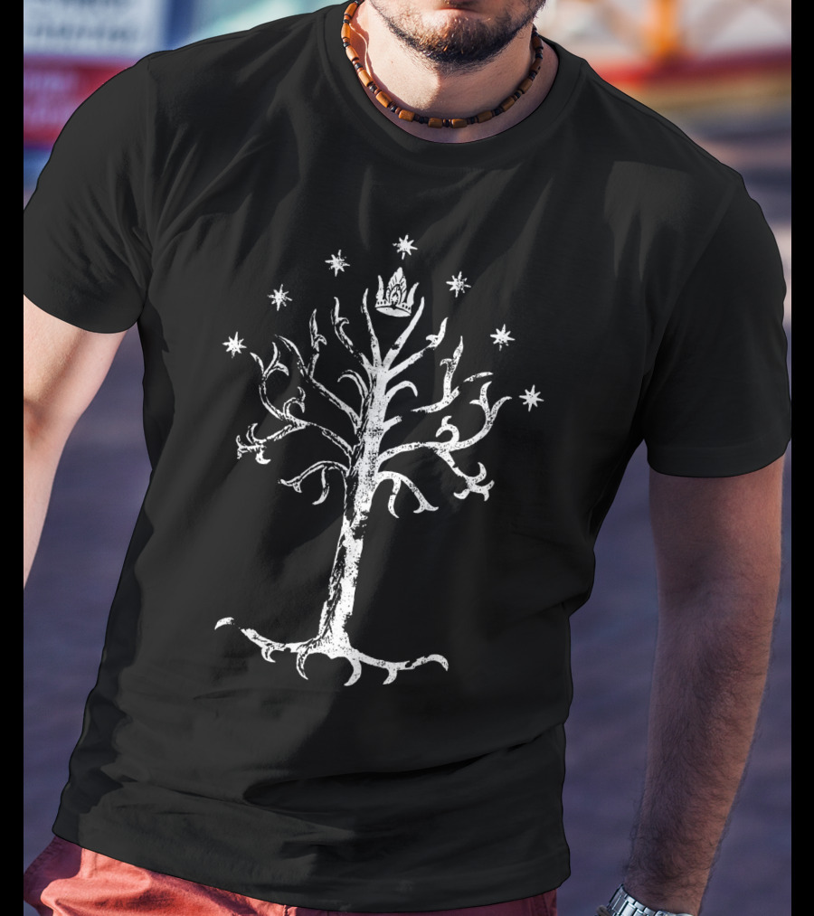 Lord Of The Rings Gondor White Tree And Stars T-Shirt