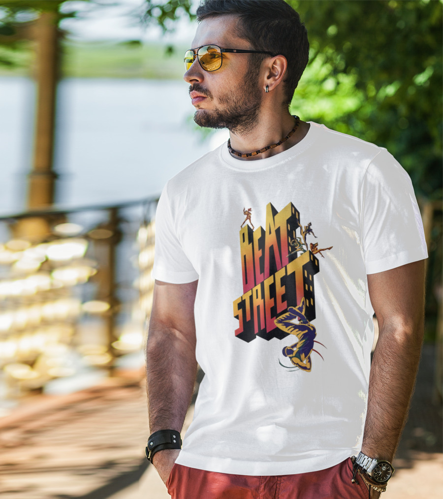 Beat Street Breakdancing Silhouette Graffiti Style Retro T-Shirt