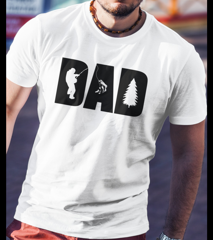 Dad Fishing Nature Tree T-Shirt