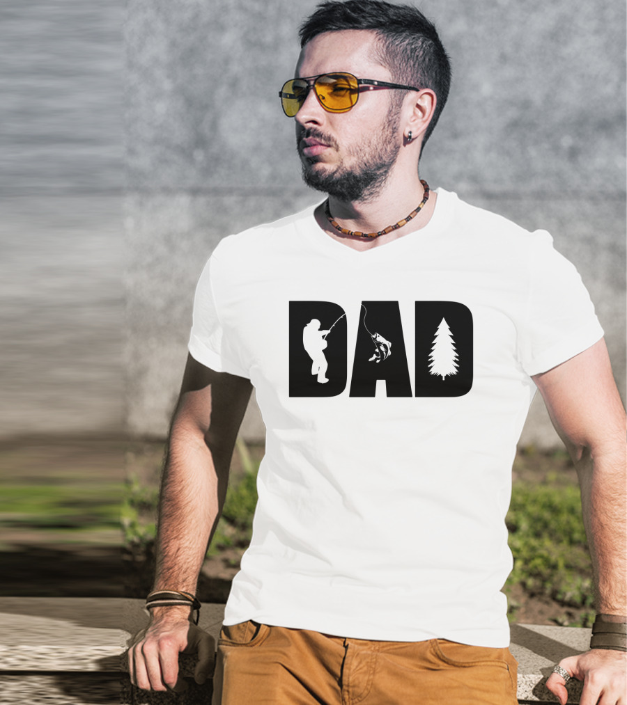 Dad Fishing Nature Tree T-Shirt