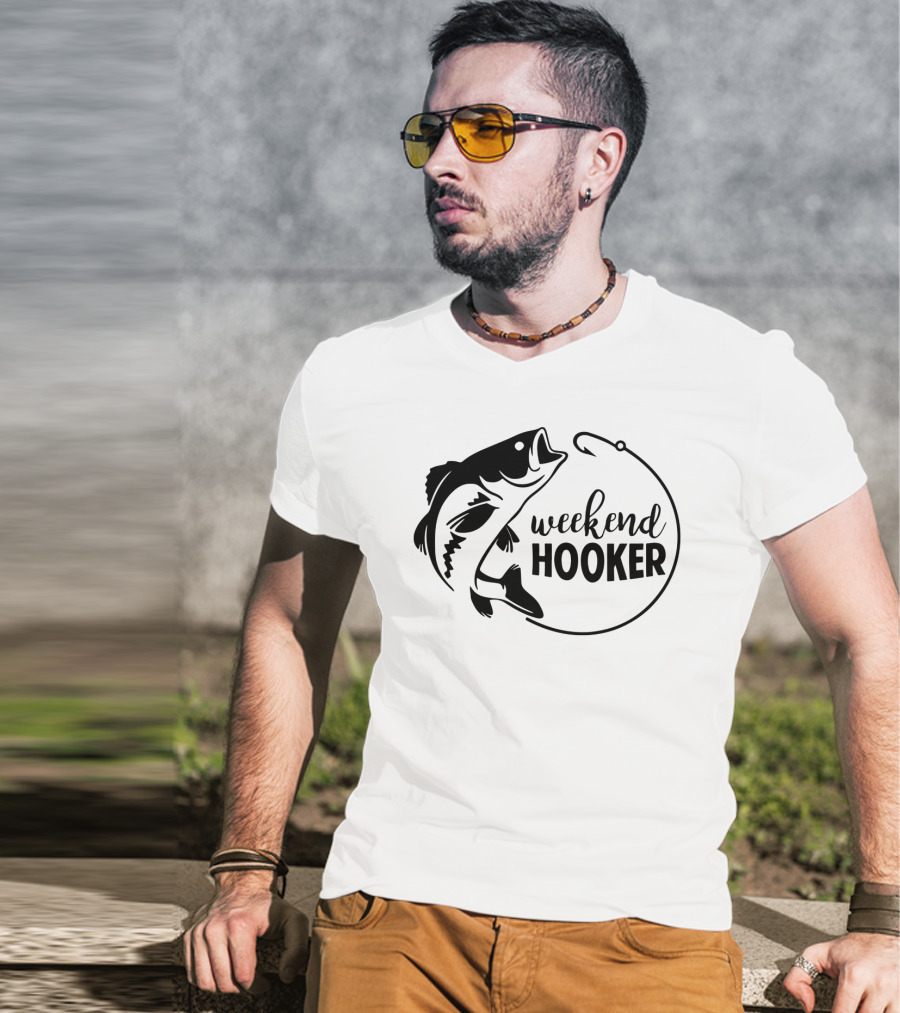 Weekend Hooker Fishing Enthusiast Bass Hook T-Shirt