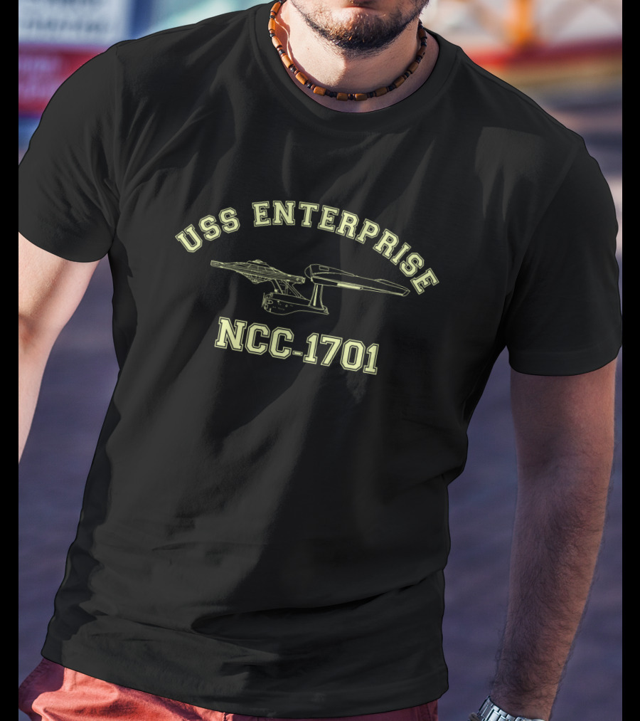 USS Enterprise NCC-1701 Star Trek Trevco 04 Navy T-Shirt