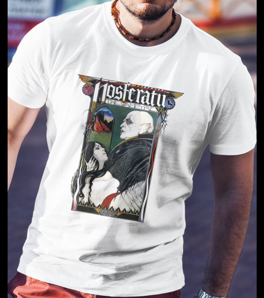 Nosferatu The Vampire Horror Classic Design With Gothic Imagery And Dramatic Portraits T-Shirt