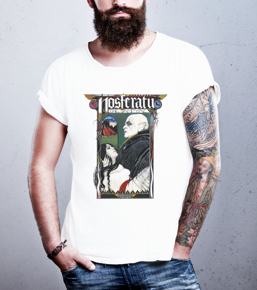 Nosferatu The Vampire Horror Classic Design With Gothic Imagery And Dramatic Portraits T-Shirt
