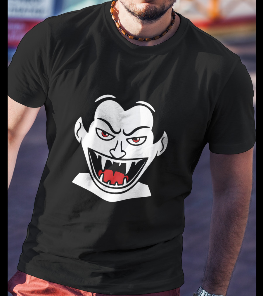 Vampire Halloween Creepy Face Fangs T-Shirt