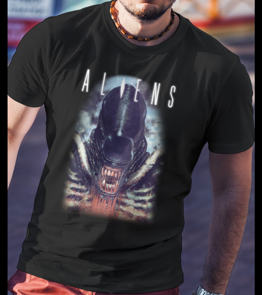 Aliens Bloody Jaw Xenomorph Face T-Shirt