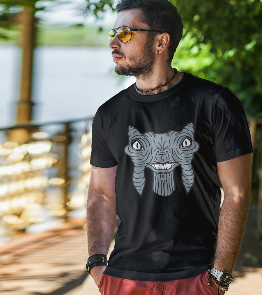 Alien Monster Creature Face Drawing T-Shirt