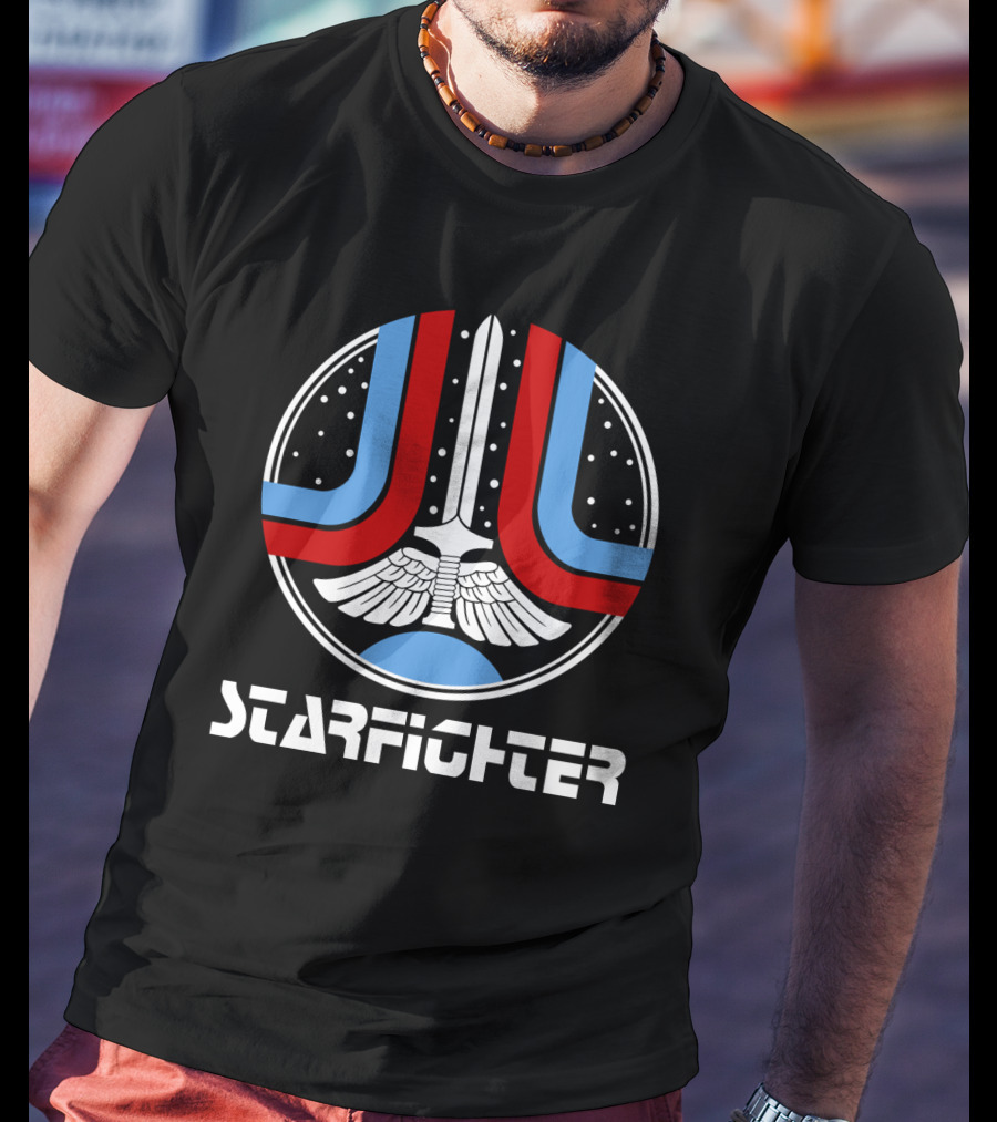 Starfighter 1984 Iconic Sci-Fi Emblem With Sword And Wings T-Shirt