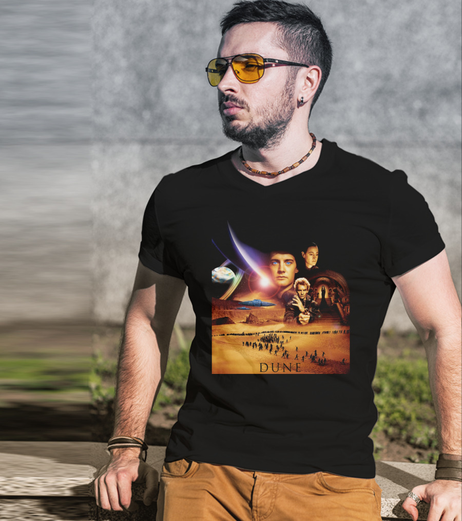 Dune Movie Characters And Desert Planet Collage T-Shirt