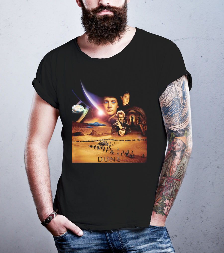 Dune Movie Characters And Desert Planet Collage T-Shirt