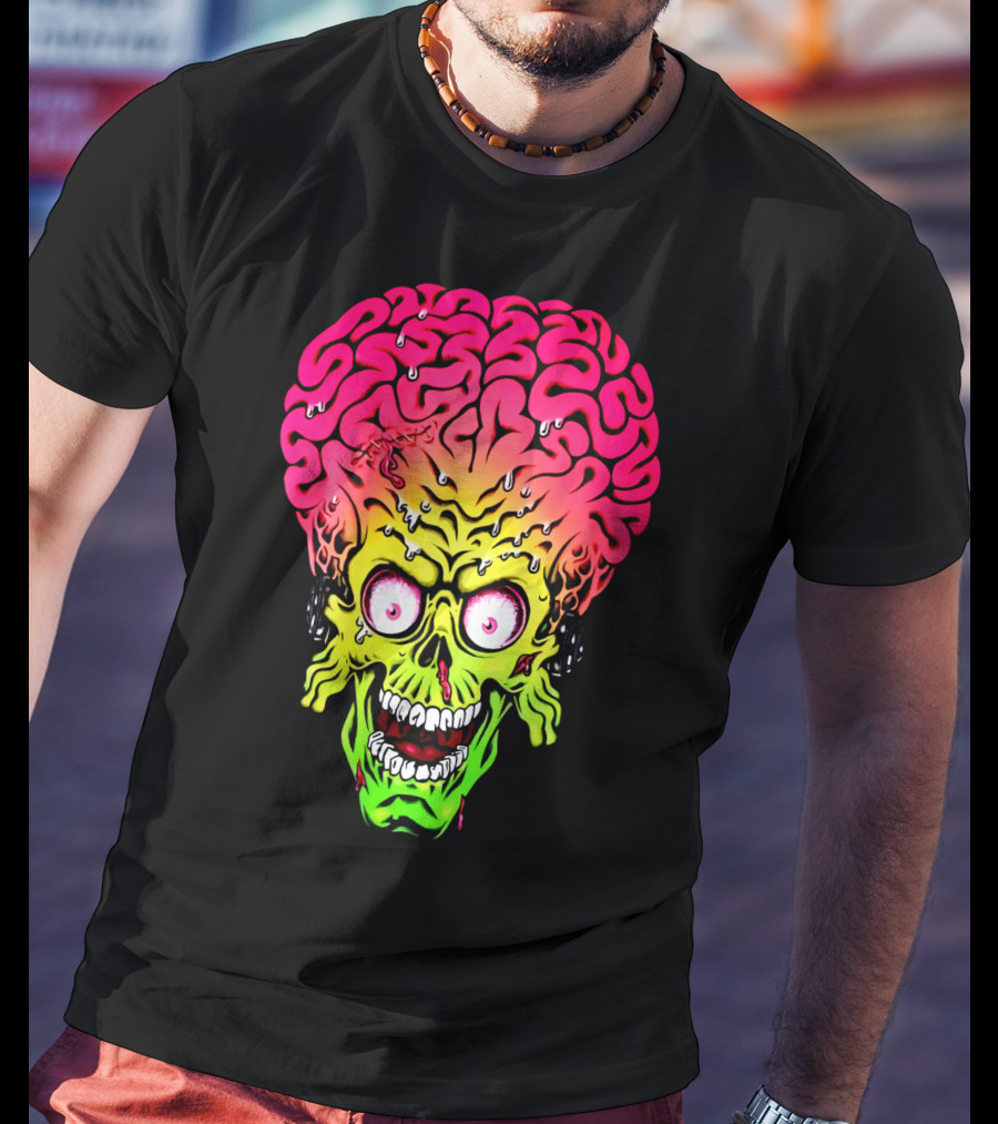 Mars Attacks Alien Brain Zombie Head T-Shirt