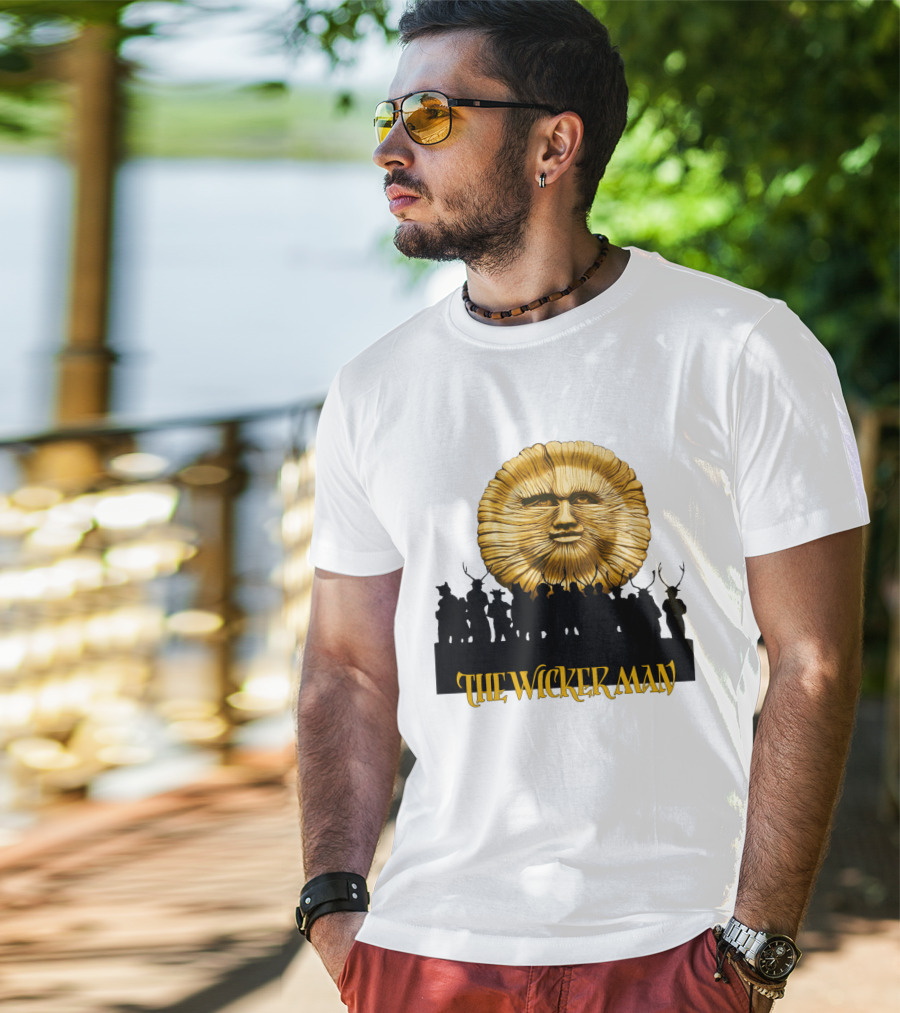 The Wicker Man Sun Face And Silhouetted Figures T-Shirt