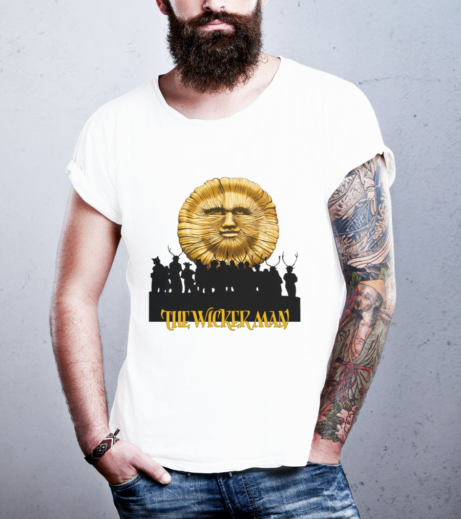 The Wicker Man Sun Face And Silhouetted Figures T-Shirt
